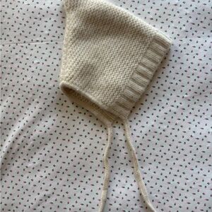 Hanna Andersson Cream Knit Kids Bonnet
